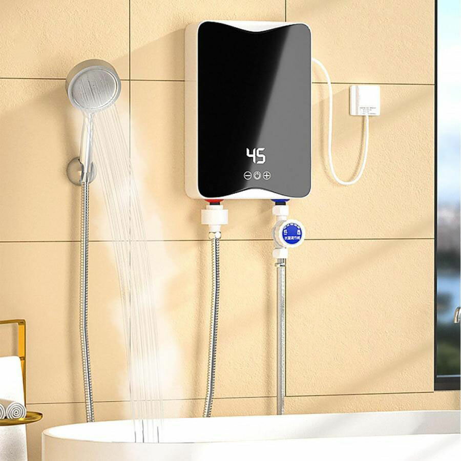 電気給湯器 壁掛け 給湯器 小型電気温水器 急速加熱 3500W LCDディスプレイ温度 過熱保護 家庭用 節電 ..