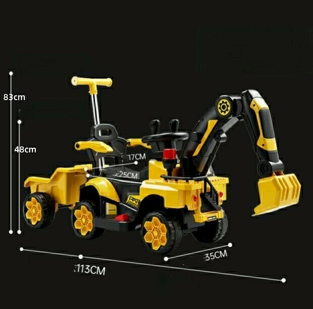 電動乗用玩具電動乗用ショベルカー バケット操作 アーム動 乗用ラジコン 充電式 働...