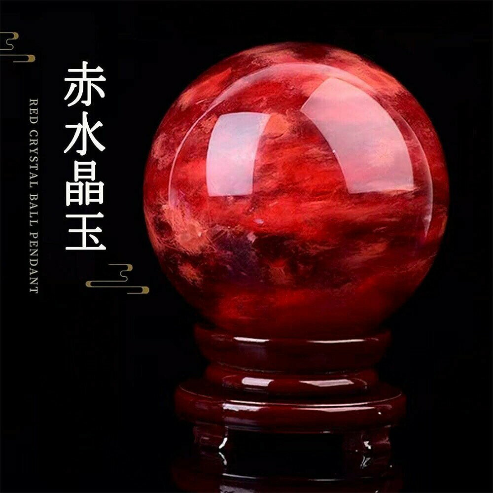 【原産国/製造国: 中国】赤水晶 風水 水晶玉 開運 金運 恋愛 直径5cm 直径10cm