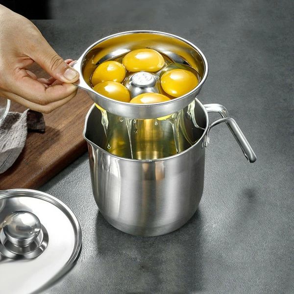 Rakuten - 1pc 304 ステンレス鋼卵白セパレーター食品サプリメント卵黄タンパク質フィルターボウル家庭用卵分離セット