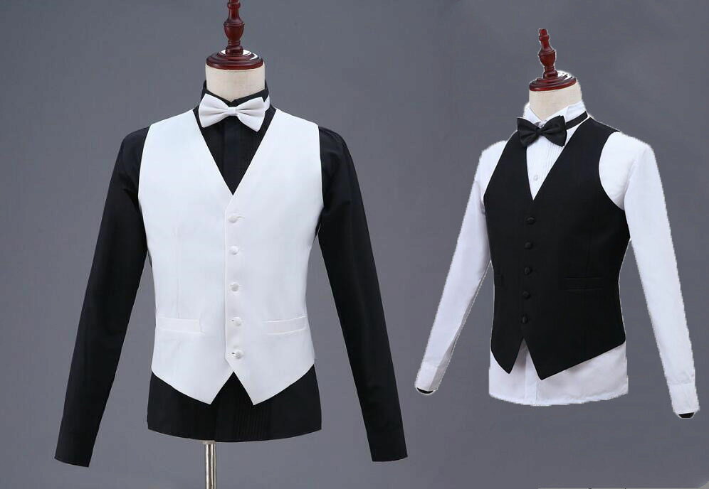 ベスト メンズ ジレ 結婚式 ジレベスト メンズフォーマル衣装 ビジネスベスト メンズパーティー礼服 形態安定 OL通勤 紳士服 大きいサイズベスト 黒 白