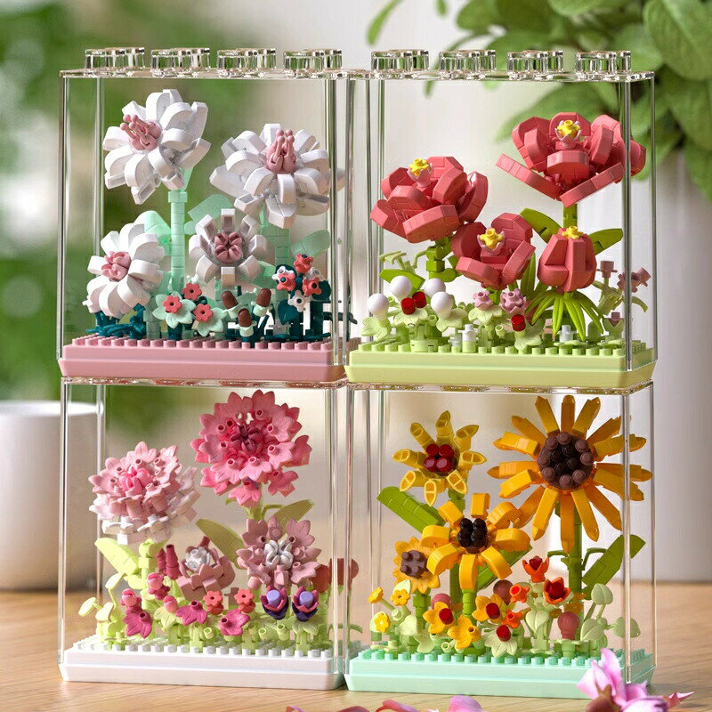 ブロック 花 花束 鉢植え 植木鉢 盆栽 フラワー盆栽 フラワーポット プリザーブド...