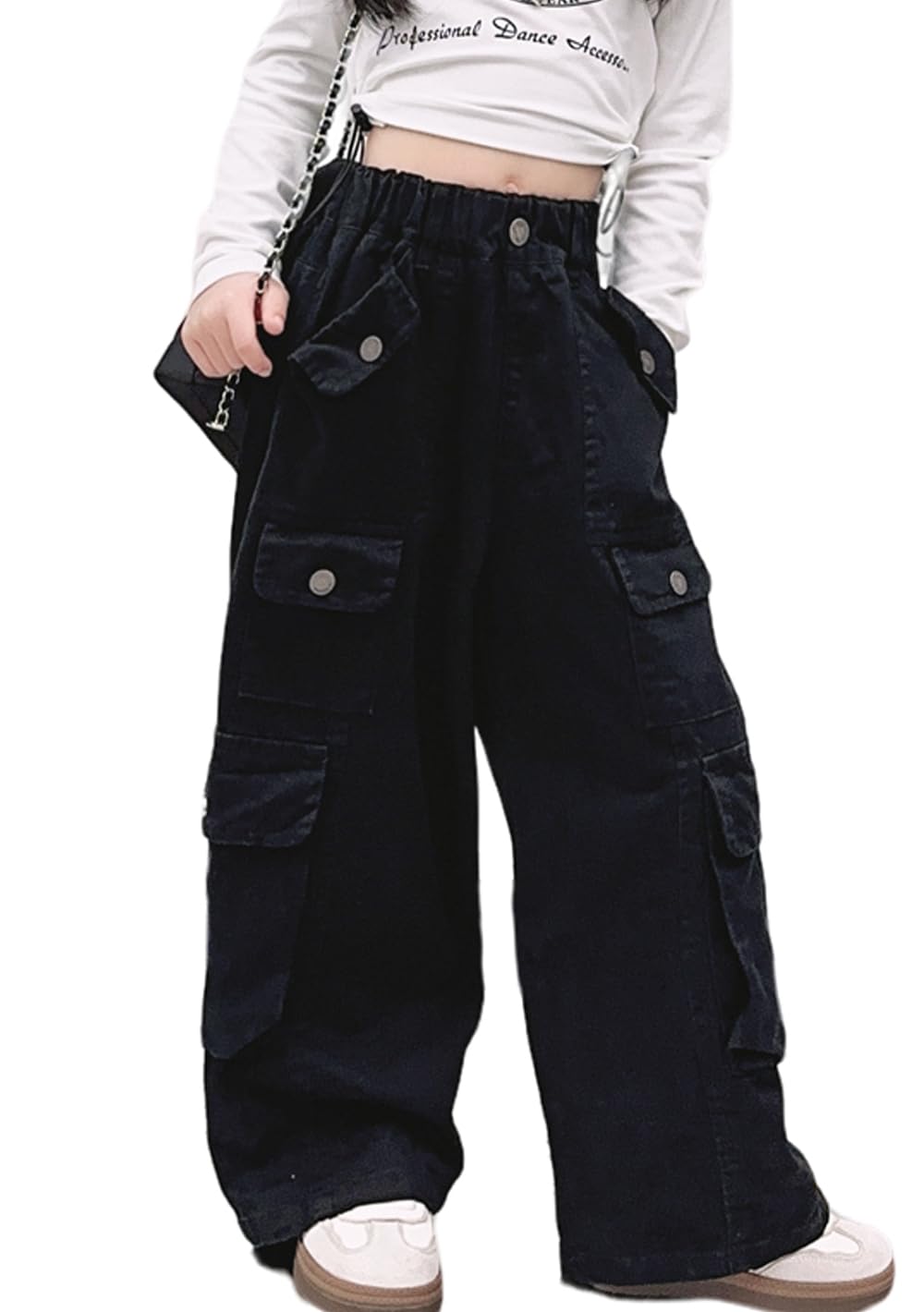 Rakuten - 子供 ダンス衣装 ワイドパンツ ダンス ストリートウェア スタイルウェア 体操服 カジュアル 男女通用 110-170 幼稚園 弾力