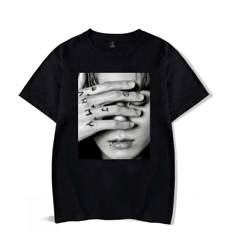 ヴィンテージTシャツ オーバーサイズTシャツ 女性用 Kpop ジョングク グラフィック入り ゴシックTシャツ ゴシックファッション ストリート系 カジュアル ユニセックス メンズ