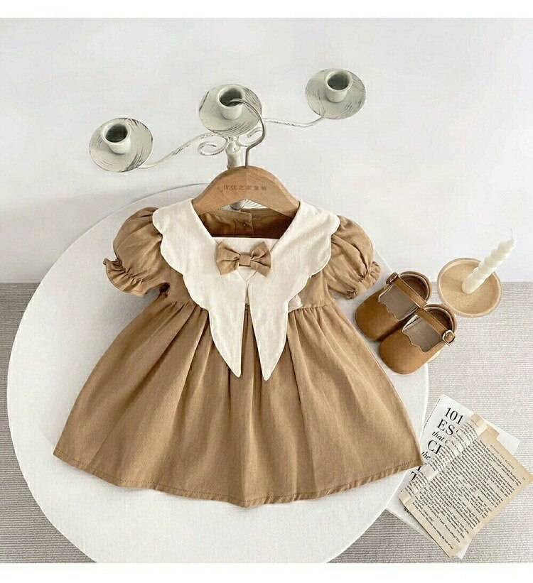 ベビー服 ワンピース 女の子 幼児 子供 付け襟 可愛い キッズ ベビードレス お姫様...