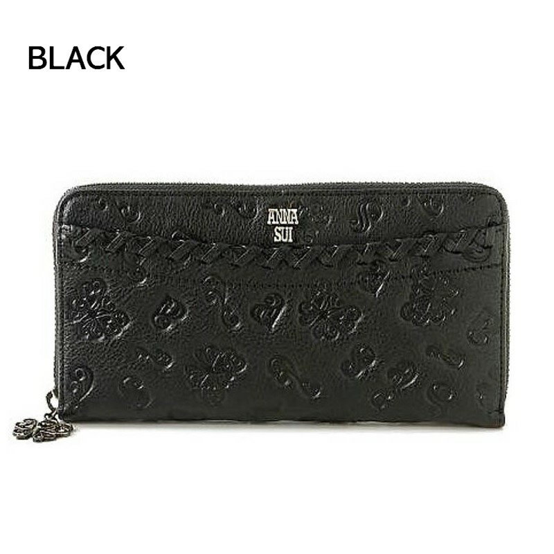ANNA SUI アナスイ 財布 ダリア ラウンドファスナー長財布 ラウンド長財布 レディース財布 313181 ブラック レッド ネイビー シャンパンピンク パープル