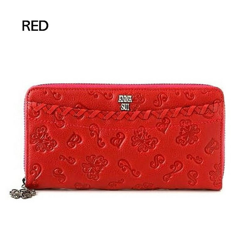 ANNA SUI アナスイ 財布 ダリア ラウンドファスナー長財布 ラウンド長財布 レディース財布 313181 ブラック レッド ネイビー シャンパンピンク パープル