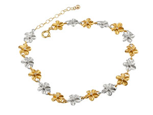 プラチナ 18金 ハワイアンジュエリー アンクレット ハワイアン 花 ダイヤモンド ピンクゴールドk18 ダイヤ 人気 送料無料 ユニセックス 男女兼用 18k 普段使い