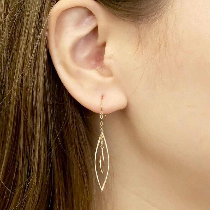 絶対一番安い 18金 あす楽 ピアス 揺れる レディース イエローゴールドk18 フックピアス 揺れる レディースピアス リーフ ロングピアス 人気 シンプル 地金 ジュエリー工房アトラス Drpietrorotondi Org