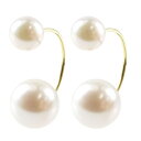 18金 ピアス 18k パール アコヤ真珠 フープピアス ペア パールキャッチ ゴールド イエローゴールドk18 K18 シンプル フォーマル カジュアル プレ...