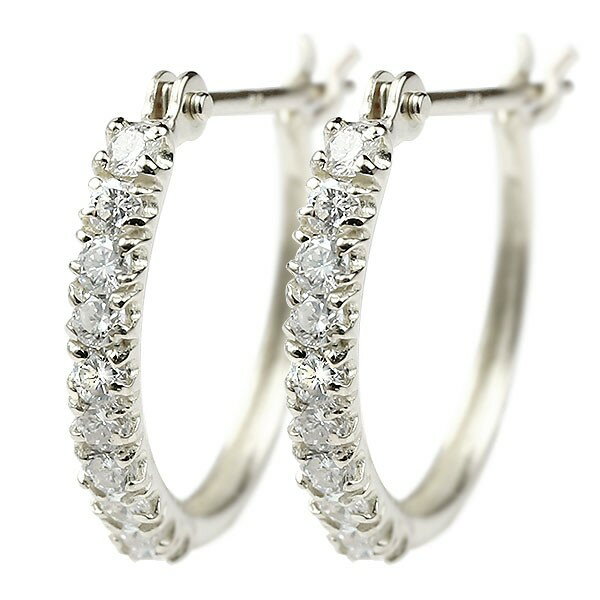 ピアス メンズ ダイヤモンド フープピアス フープ ホワイトゴールドk10 シンプル 人気 10金 リング 両耳用 スタンダード プレゼント ギフト