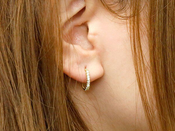 【10%OFFクーポンセール】 フープピアス 18k ピアス メンズ 18金 フープ リング ゴ...