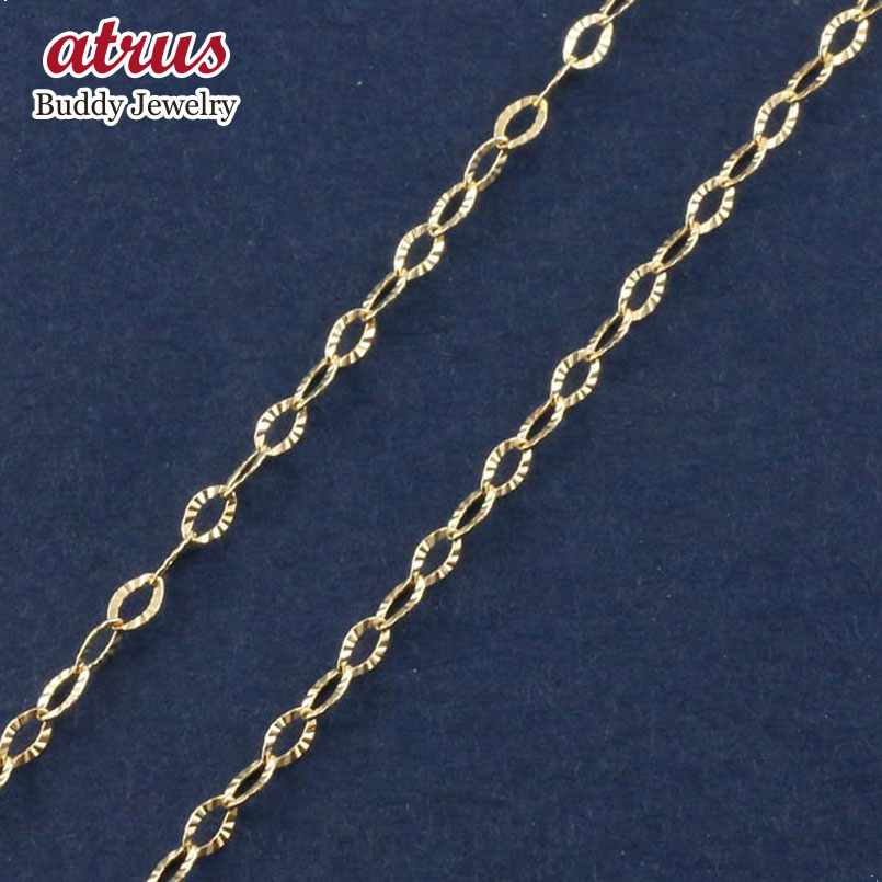ネックレス チェーン 10金 ネックレス だけ 40cm チェーン アズキ 小豆 カット小豆 イエローゴールドk10 2ミリ幅 送料無料 ユニセックス 男女兼用 人気 普段使い