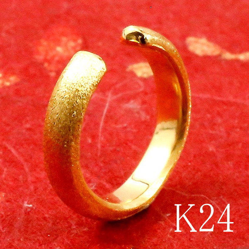 純金 イヤリング レディース 24金 イヤーカフ リング イヤリング イヤークリップ ゴールド 24K k24 片耳 イヤカフ 甲丸 地金 女性 人気 シンプル...