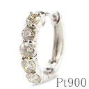 プラチナ ピアス フープ フープピアス 片耳 ユニセックス ライトブラウンダイヤモンド 1ct 大粒 中折れ式 pt900 シンプル リング ステンレスバネ入り...
