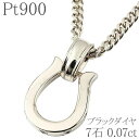 プラチナ ネックレス メンズ シンプル チェーン 馬蹄 ペンダントトップ 喜平 ブラックダイヤモンド pt900 ホースシュー 蹄鉄 バテイ 喜平 人気 男性 ...