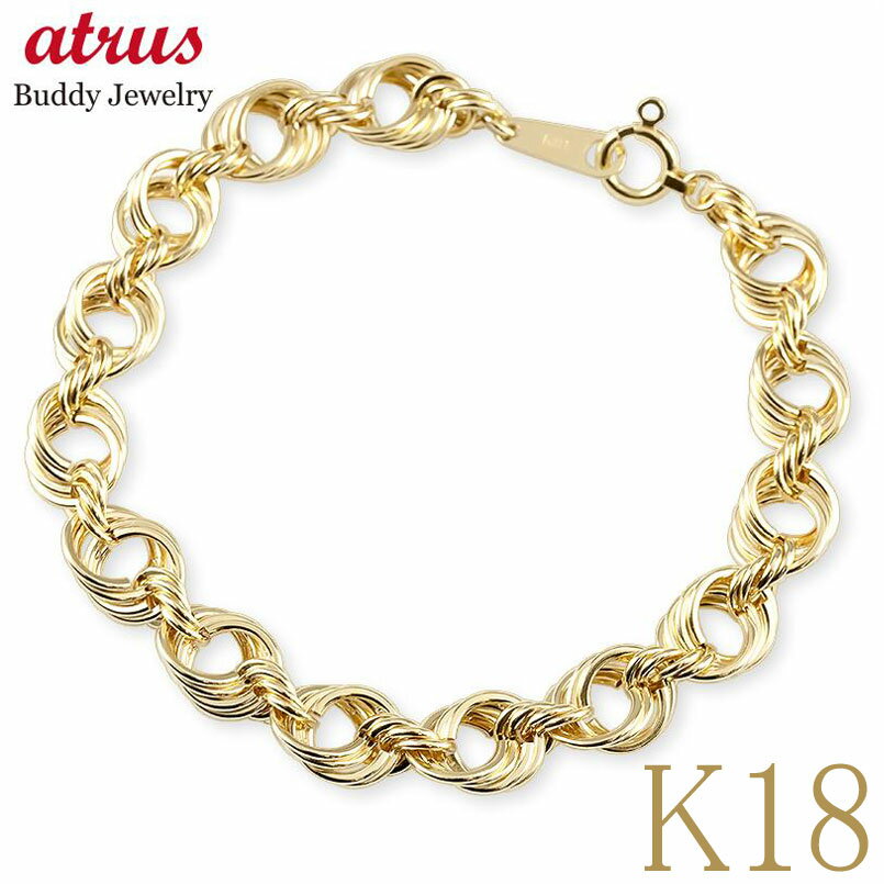 18金 ブレスレット 18k k18 18cm オープンロープ ゴールド イエローゴールドk18 地金 ブレス チェーンだけ チェーンのみ ジュエリー プレゼン...