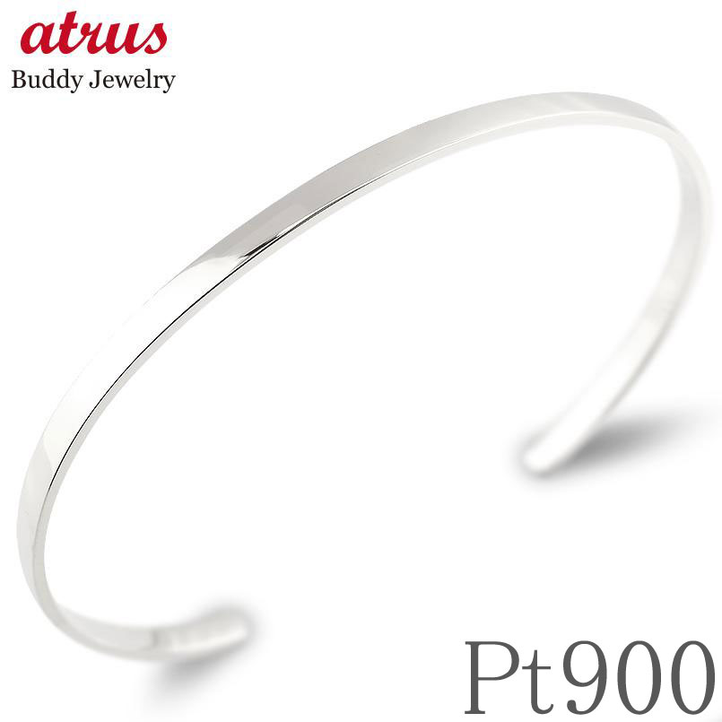 プラチナ バングル レディース 3ミリ幅 ブレスレット pt900 鍛造 平角 シンプル 地金 女性 ジュエリー 普段使い ギフト 贈り物 プレゼント 人気 送...