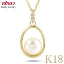 18金 ネックレス パール あこや真珠 ペンダントトップ 18k ダイヤモンド ゴールド イエローゴールドk18 ダイヤ フォーマル オーバル ジュエリー プレ...