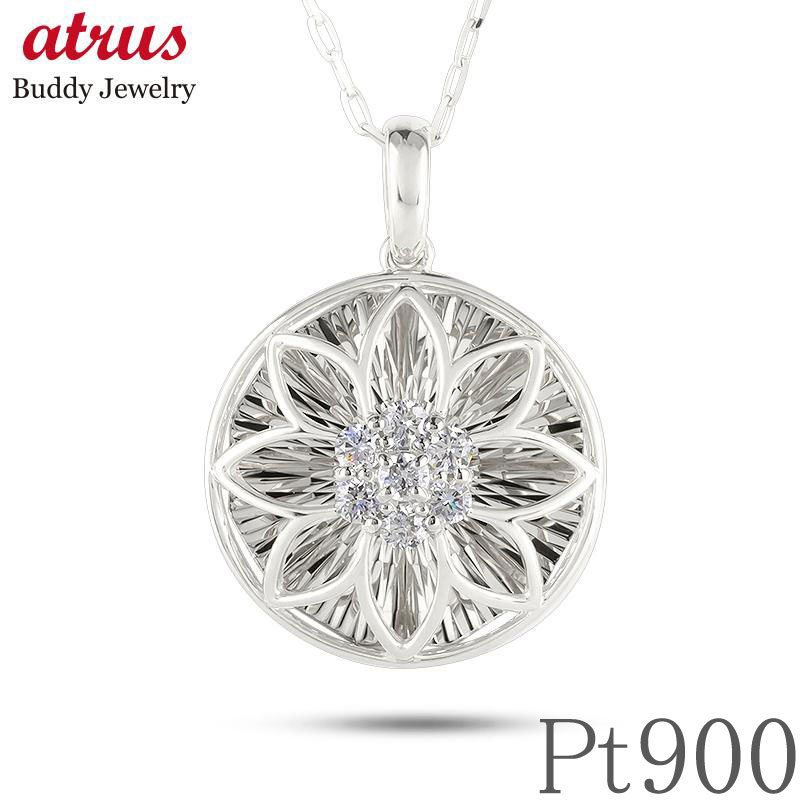 Platinum - 【10%OFFクーポンセール】 プラチナ ネックレス ダイヤモンド フラワー ペンダントトップ 花 pt900 pt850 チェーン スター ユニセックス