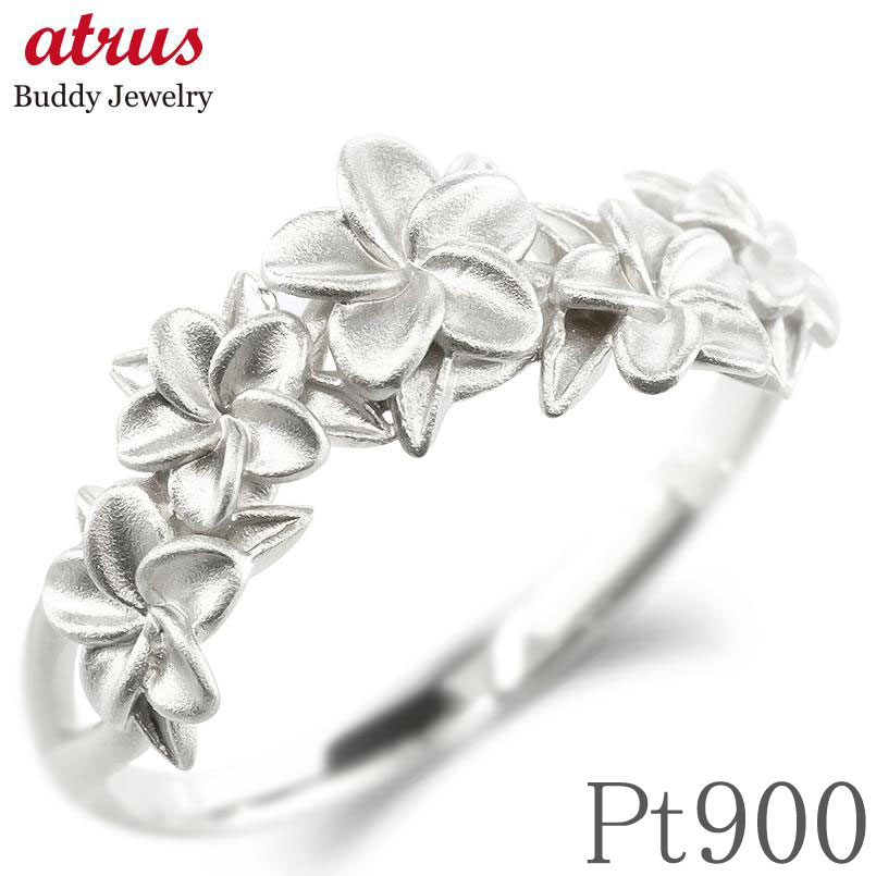 婚約指輪 プラチナ リング 指輪 レディース プルメリア シンプル ハワイアンジュエリー 金属アレルギー 対応 花 フラワー エンゲージリング pt900 お守...
