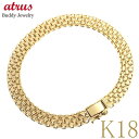 18金 バングル 18k レディース ブレスレット チェーンのみ 18cm ゴールド 10g ビスマルク チェーン 太め チェーンだけ 幅広 イエローゴールドK...