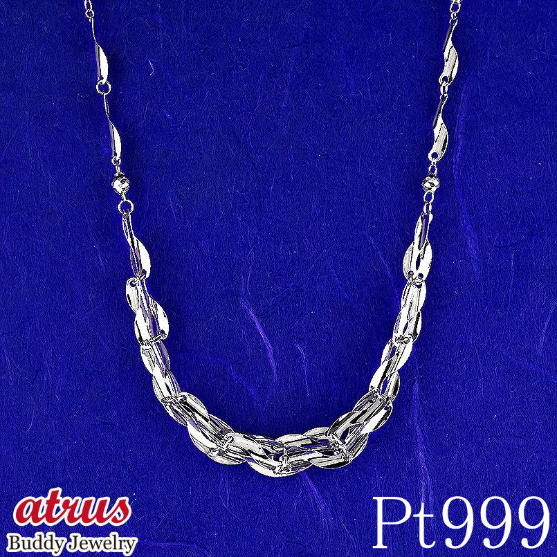 純プラチナ pt999 ネックレス チェーンだけ 45cm 6.3g 太め 幅広 ユニセックス 男女兼用 金属アレルギー対応 地金 チェーンのみ シンプル ゴー...