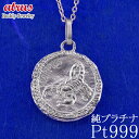 ペンダントトップ メンズ 純プラチナ pt999 星座 プレート レリーフ柄 メダル アンティーク プラチナ ネックレス チャーム 選べるデザイン 全12種 シ...