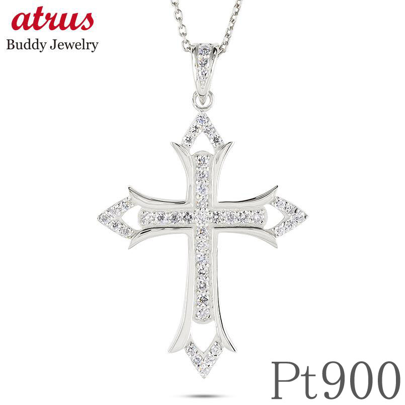 ペンダントトップ メンズ プラチナ pt900 クロス ダイヤモンド ネックレス 大ぶり 十字架 チャーム シンプル おしゃれ 人気 メンズジュエリー 普段 使...
