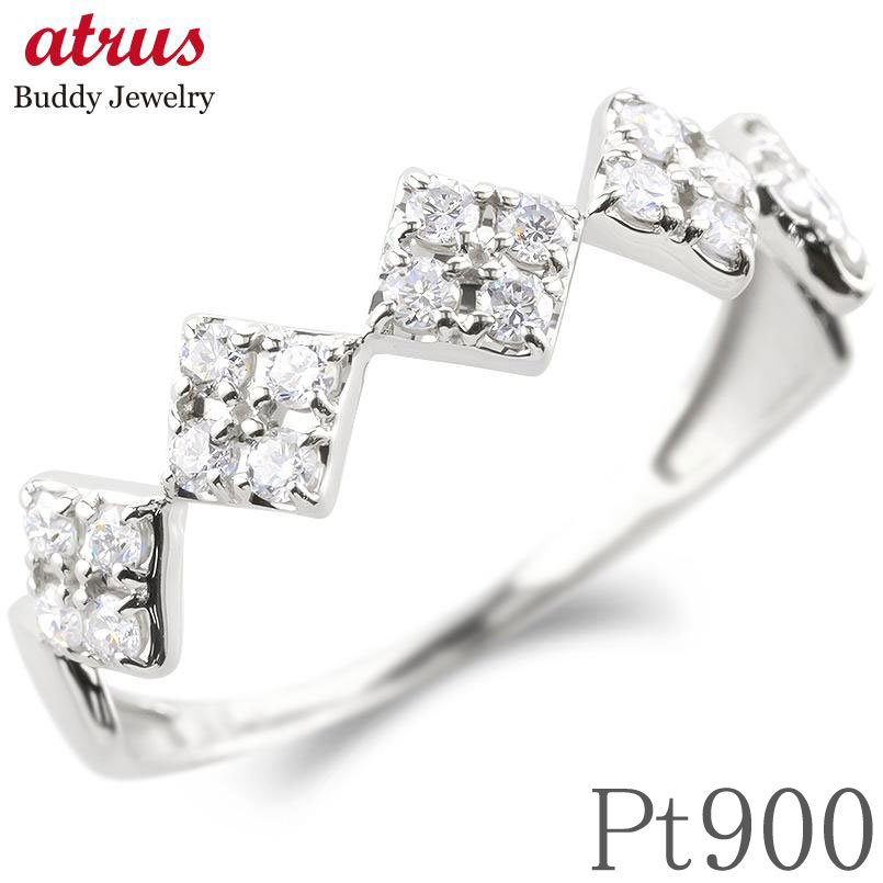 リング プラチナ pt900 幾何学 ひし形 ダイヤモンド 指輪 ユニセックス シンプル 金属アレルギー 対応 ファッションリング ダイヤ 普段 使い 人気 ジュエリー