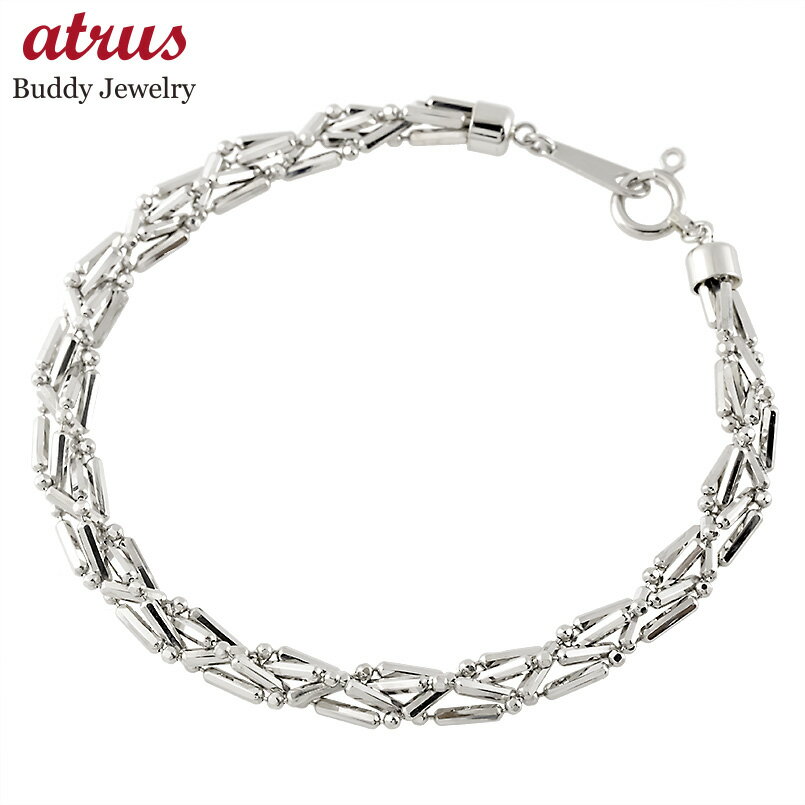 プラチナ ブレスレット チェーンのみ 18.5cm バングル 4連 大ぶり 幅広 太め 地金 pt850 編み込み 男女兼用 シンプル 人気 おしゃれ