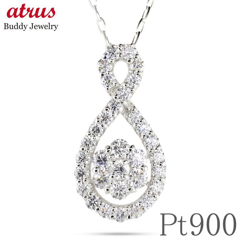 Pendant Tops - 【10%OFFクーポンセール】 インフィニティ プラチナ ペンダントトップ ダイヤモンド 0.50ct pt900 pt850 レディース ネックレス チャーム スライド式 アズキチェーン