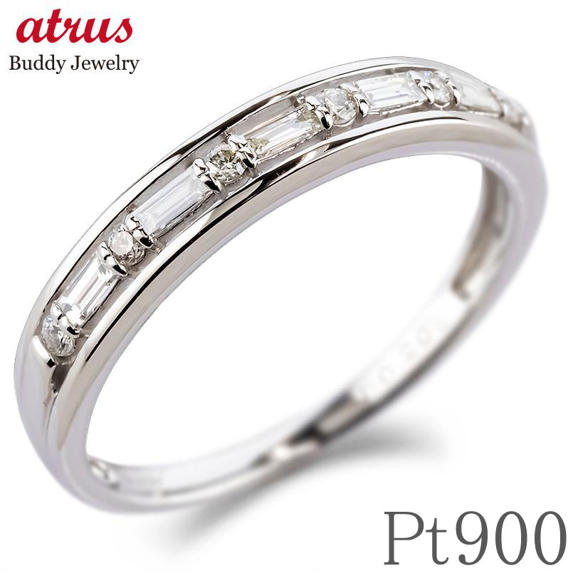 樂天商城 - プラチナ ダイヤモンド ピンキーリング ハーフエタニティ リング 0.2ct pt900 レディース 指輪