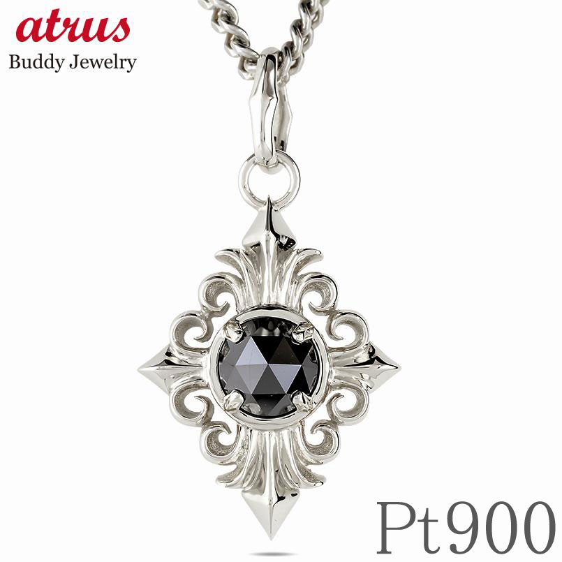 Platinum - クロス ペンダントトップ プラチナ ブラックダイヤモンド 2ct 喜平 pt900 ネックレス チャーム 大ぶり 透かし ユニセックス