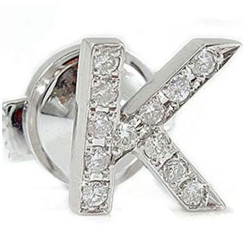 イニシャル K ダイヤモンド プラチナ ピンブローチ ラペルピン タックピン ダイヤ 送料無料 人気 普段使い