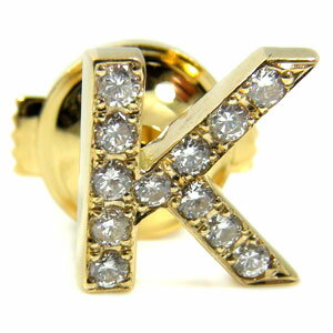 ピンブローチ メンズジュエリー ラペルピン ダイヤモンド イニシャルブローチ イエローゴールドk18 ダイヤモンド K18 タイタック タイピン タックピン 18金 ゴールド の 送料無料 スタッドボタン 18k 人気 普段使い
