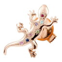 ブローチ メンズ ピンブローチ ラペルピン ピンクゴールドk18 アミュレット 宝石 ヤモリ 爬虫類 男性 コントラッド 東京 18金 18k 人気