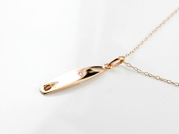 ネックレス ハワイアンジュエリー サーフボード 送料無料 人気 トップ ネックレス ペンダント マリンジュエリー ピンクゴールドk10 ネックレス ネックレス ルビー ペンダント ルビー サーフボード 刻印 ネーム イニシャル ネーム ペンダント マリン 女性 送料無料