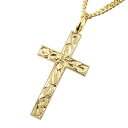 18金 ペンダントトップ 18k メンズ ハワイアンジュエリー ゴールド 喜平用 クロス ゴールド イエローゴールドK18 十字架 地金 ミル打ち チャーム 人...