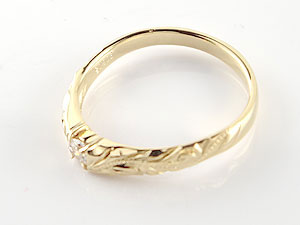 ペアリング 結婚指輪 マリッジリング ハワイアンジュエリー 2本セット 一粒 ダイヤモンド 18金 ダイヤ リング ゴールド 18k イエローゴールドk18 ホワイトゴールドk18 シンプル 送料無料 プレゼント