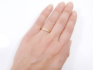 【10%OFFクーポンセール】 18金 リング ゴールド ハワイアンジュエリー ピンキーリング ピンクゴールドk18 指輪 ミル打ち 地金 k18pg ストレート 18k atrus-10848661 ジュエリー工房アトラス サンプル画像3