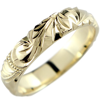 18金 リング ゴールド ハワイアンジュエリー ピンキーリング ハワイアンリング 指輪 イエローゴールドk18 k18 地金リング ストレート 送料無料 18k...