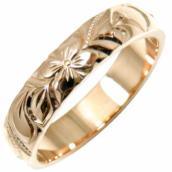 18金 リング ゴールド ハワイアンジュエリー ピンキーリング ピンクゴールドk18 指輪 ハワイアンリング 地金リング ストレート 送料無料 18k 人気 普...