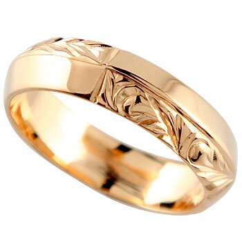 18金 リング ハワイアンジュエリー ピンキーリング 幅広 指輪 太め ピンクゴールドk18 ハワイアンリング 地金リング ストレート 送料無料 18k 人気 ...