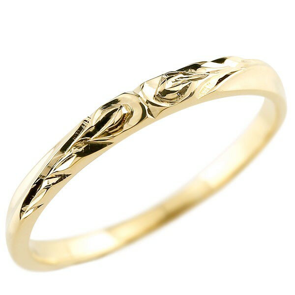 ハワイアンジュエリー ピンキーリング イエローゴールドk10 リング 指輪 ハワイアンリング 地金 ストレート k10 レディース 送料無料 人気 普段使い