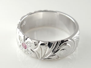 プラチナ ハワイアンジュエリー 婚約指輪 エンゲージリング ピンクトルマリン ダイヤモンド ダイヤ リング 幅広 pt900ストレート 送料無料 人気
