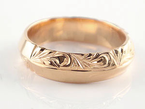 ジュエリー工房アトラスの【10%OFFクーポンセール】 ピンキーリング 指輪 18k 18金 リング レディース ハワイアンジュエリー 幅広 太め ピンクゴールドk18 地金 k18pg ストレート｜アングル2