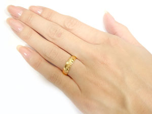 ジュエリー工房アトラスの【10%OFFクーポンセール】 ピンキーリング 指輪 18k 18金 リング レディース ハワイアンジュエリー 幅広 太め ピンクゴールドk18 地金 k18pg ストレート｜アングル3