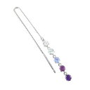 18金 ピアス 18k 揺れる 片耳 グラデーション ロングピアス アメリカンピアス ホワイトゴールドk18 宝石 揺れるピアス 送料無料 ユニセックス 男女兼...