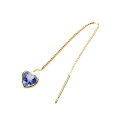 18金 ピアス 18k 揺れる ピアス 片耳 ハート ロングピアス タンザナイト アメリカンピアス イエローゴールドk18 12月誕生石 宝石 揺れるピアス 送...